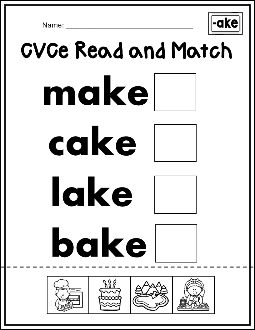 CVCe Read and Match - Long a