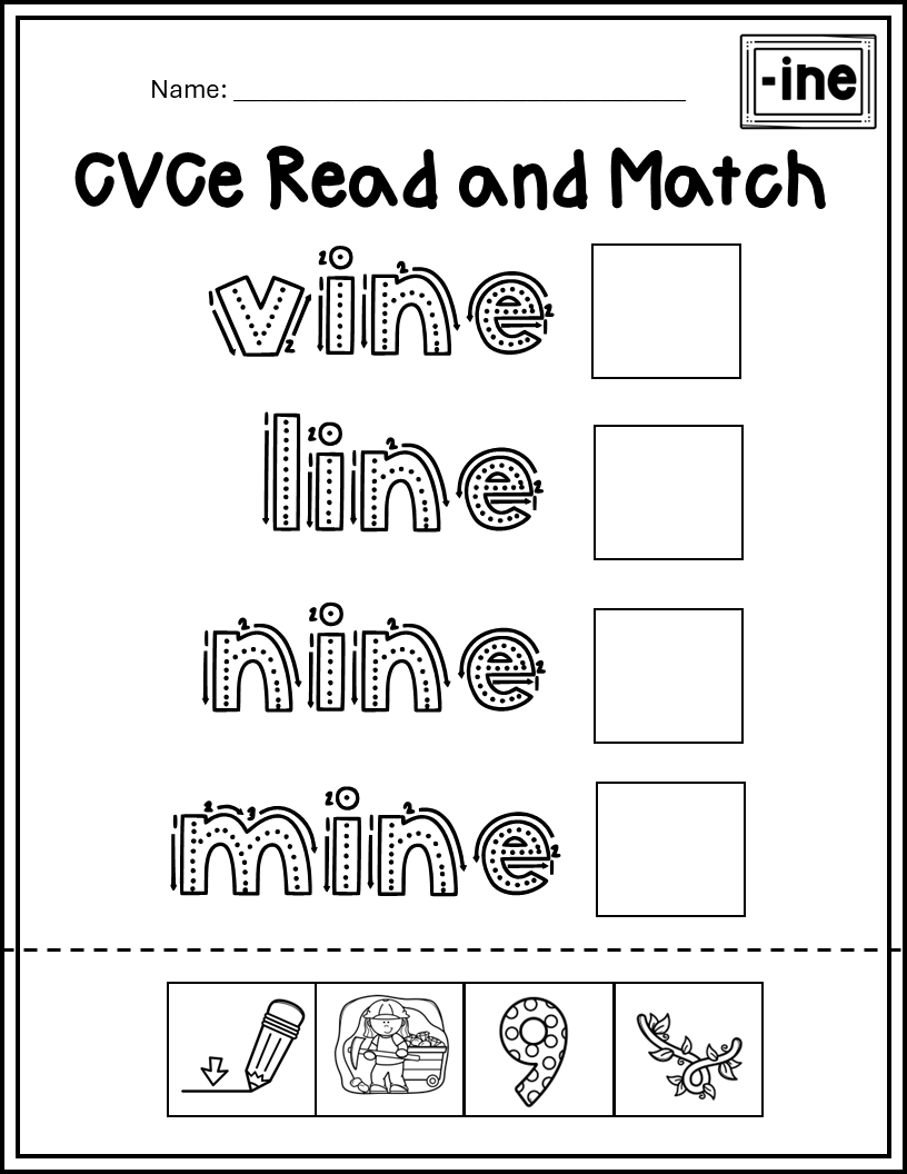 CVCe Trace and Match - all long vowels