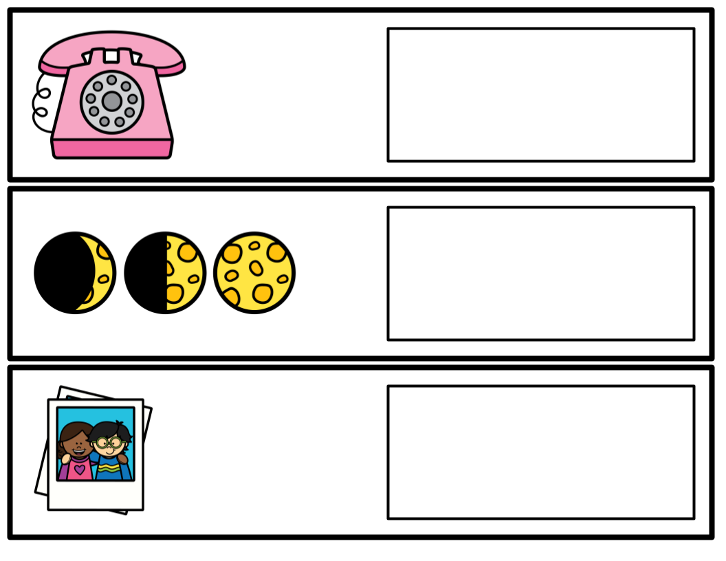 Digraph Visual Cards + writing sheets