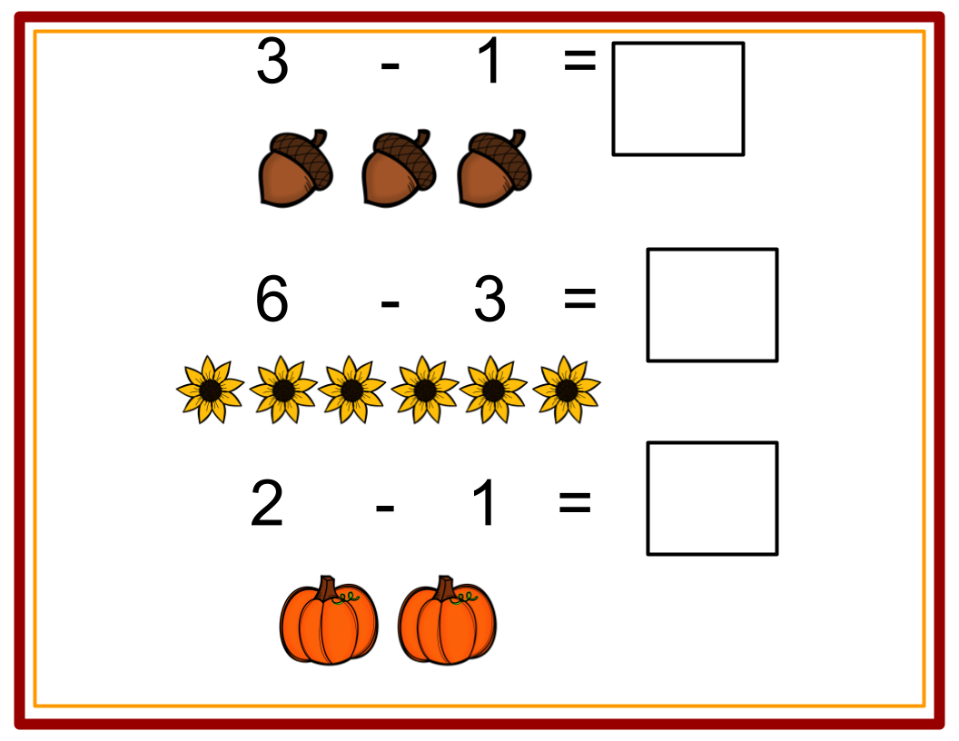 Fall Subtraction Binder