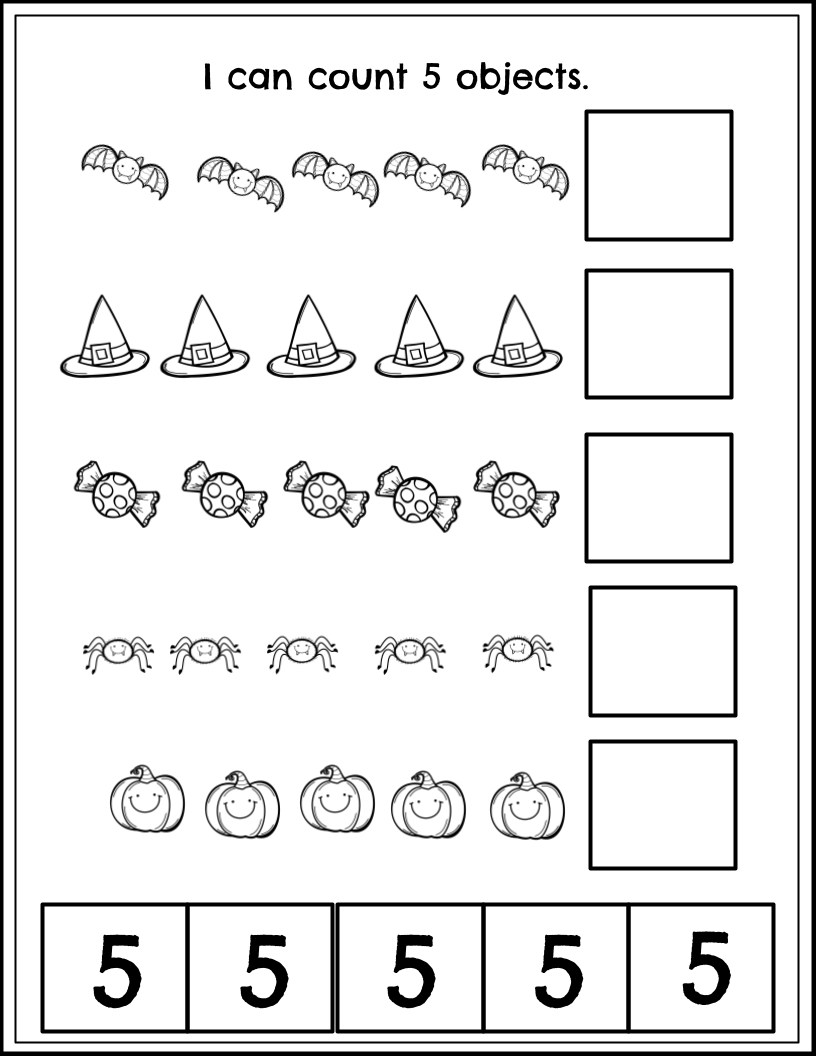 Halloween Counting 1-10 Cut & Paste