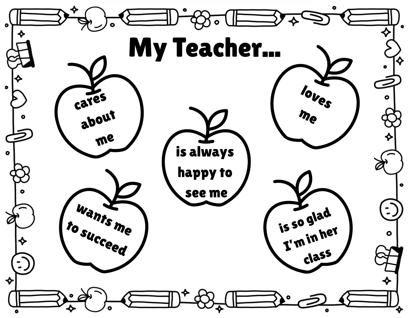 A Letter From Your Teacher - coloring page