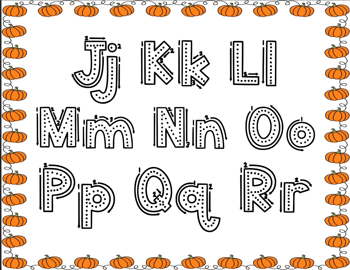 Fall Alphabet Tracing