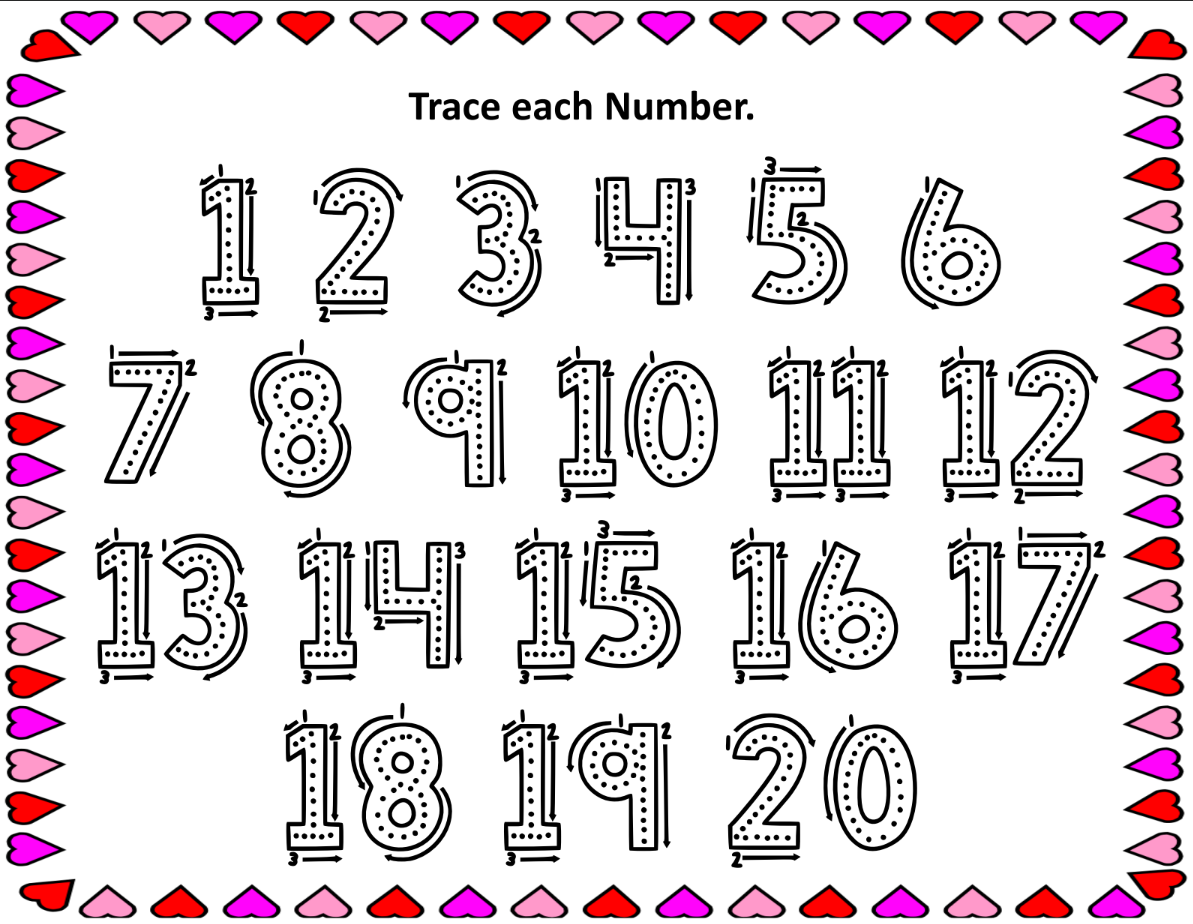 Valentine's Day Number & Alphabet Tracing