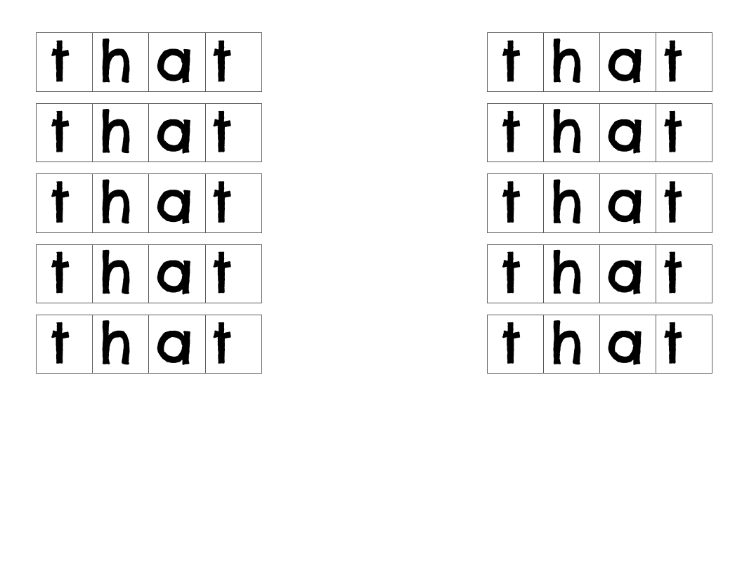 Sight Word Booklet - that