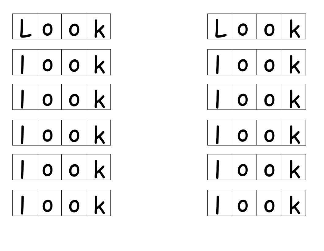 Sight Word Booklet- look