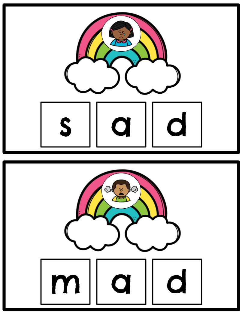 Spring CVC spelling cards
