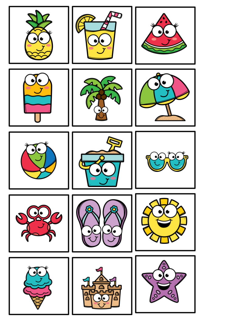 Summer Matching - File Folder