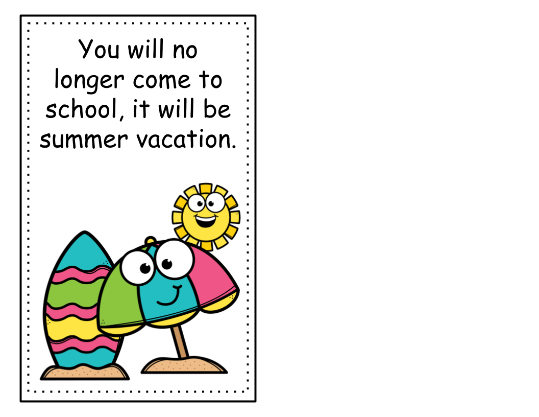 Summer Vacation Social Story