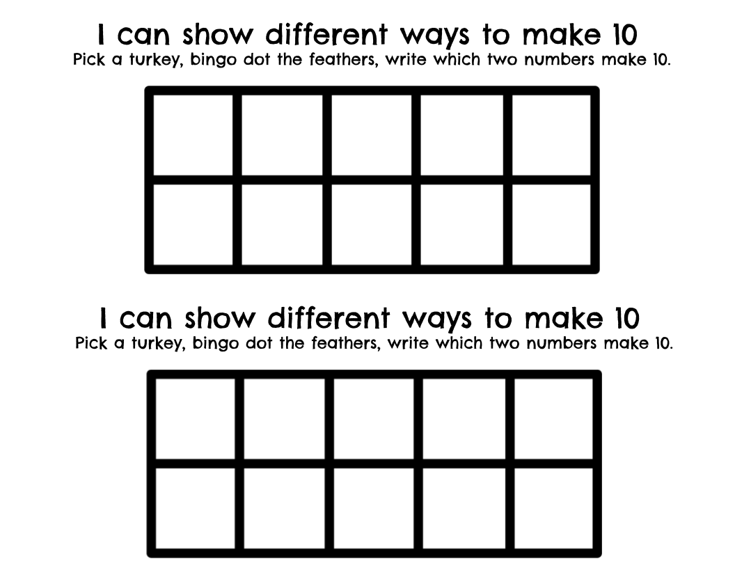 Ways To Make Ten: Turkey