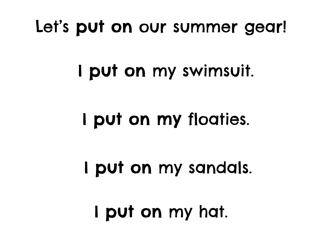 AAC - Interactive Summer Book - Put On