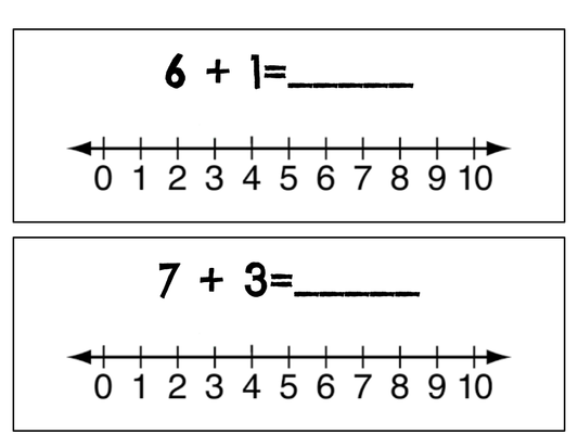 Addition 1-10 Using A Number Line