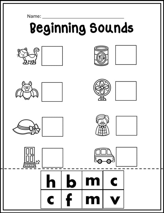 Beginning Sounds Cut & Paste