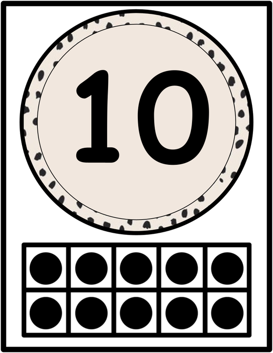 Beige Patter - Number Posters 1-20