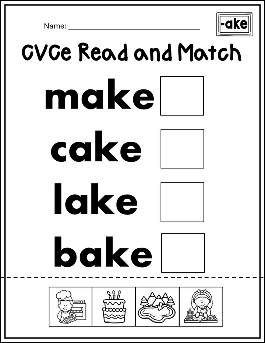 CVCe Read and Match - Long a