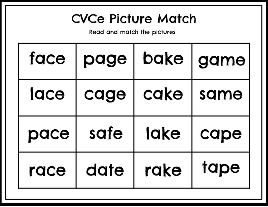 Cvce Picture Match Board - long a