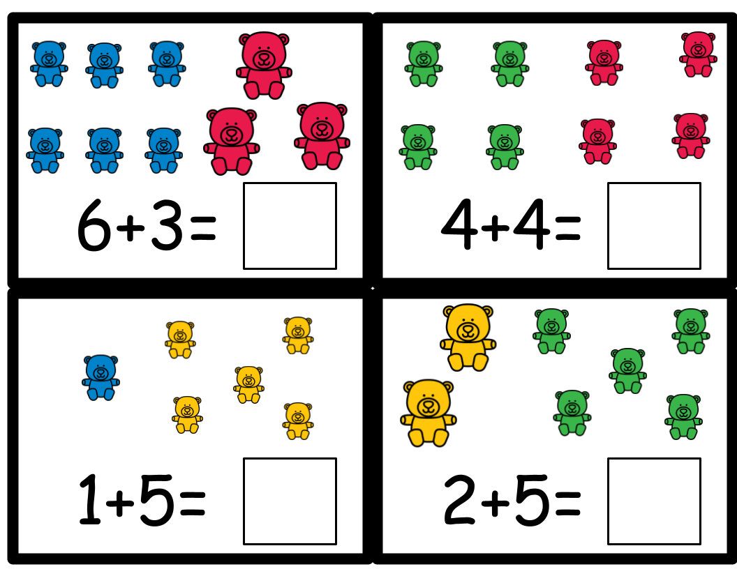 Counting Bear Addition Cards