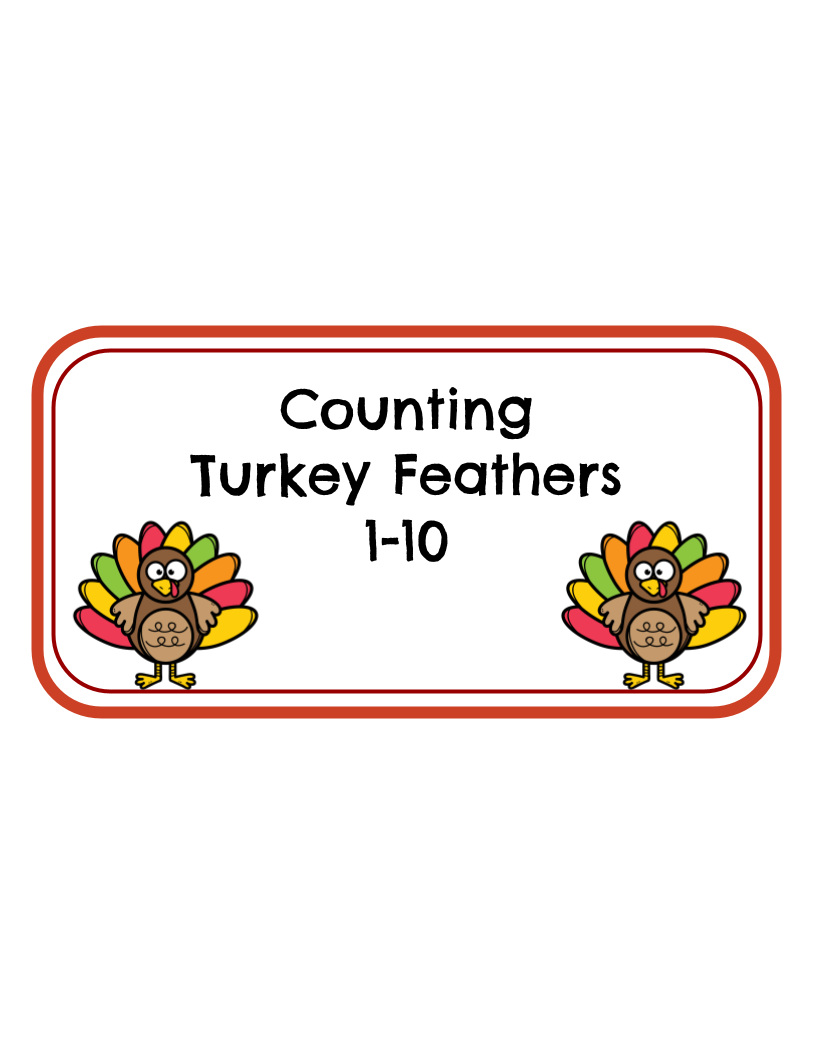 Counting Turkey Feathers File Folder