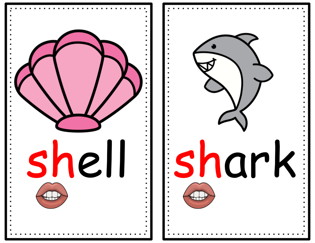 Digraph Visual Cards + writing sheets