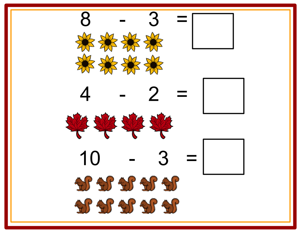 Fall Subtraction Binder