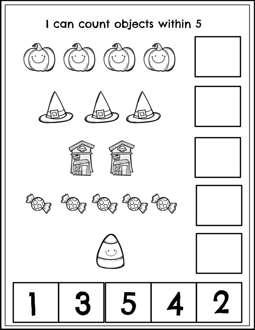 Halloween Counting 1-10 Cut & Paste