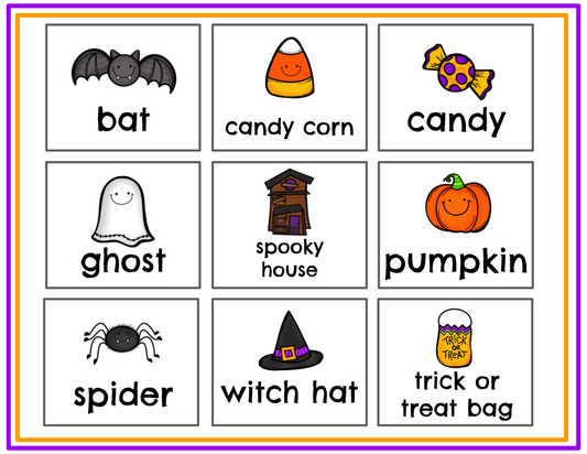 Halloween Sensory Bin Match