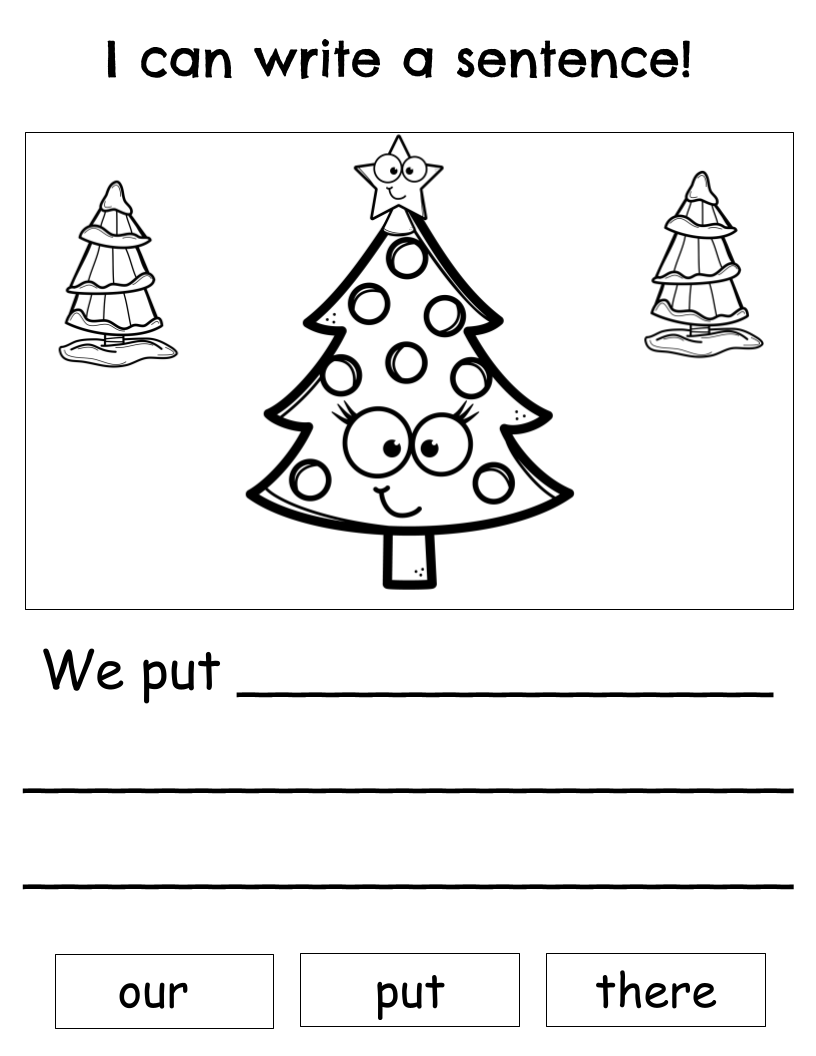 Holiday Sentence Writing