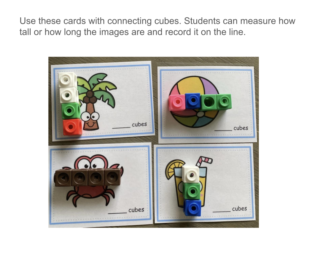Measurement - connecting cubes