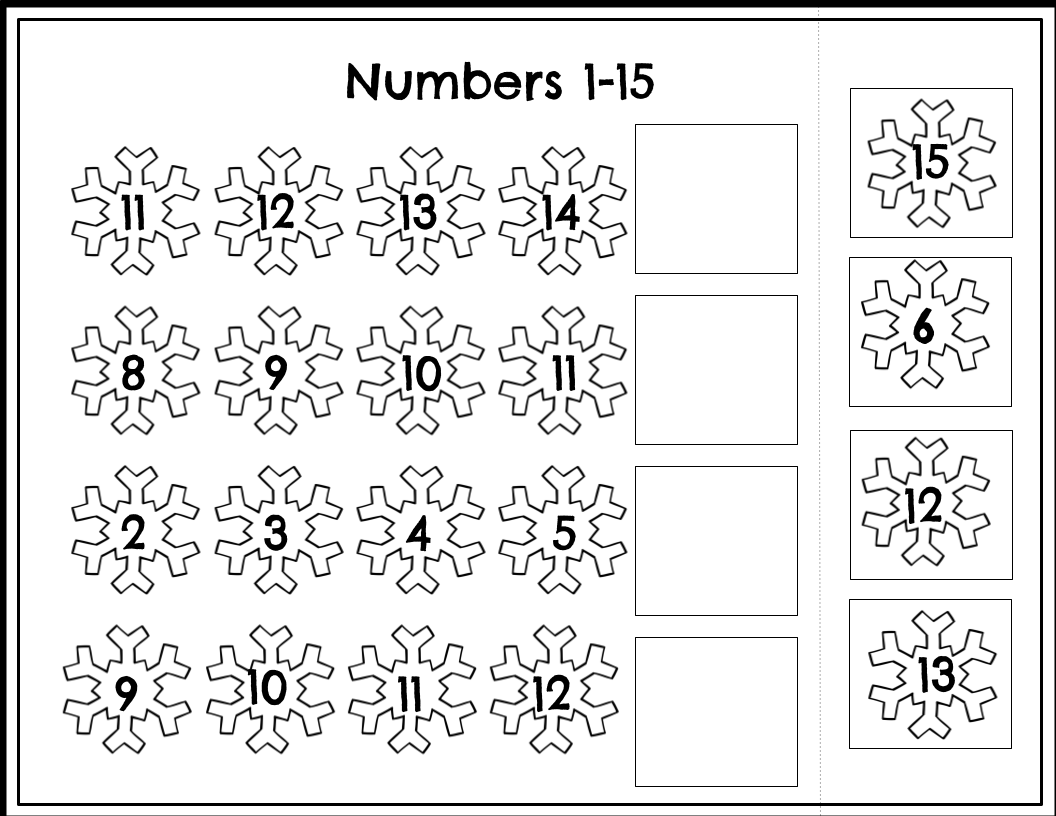 Winter Missing Number 1-20