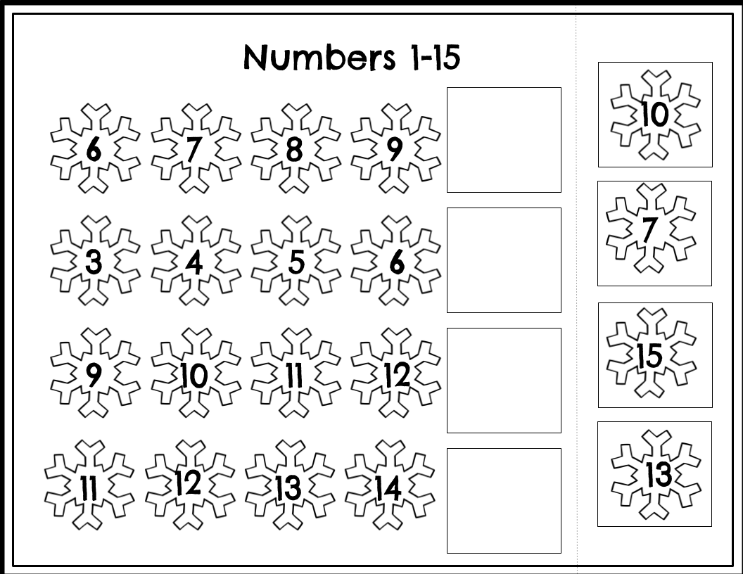 Winter Missing Number 1-20