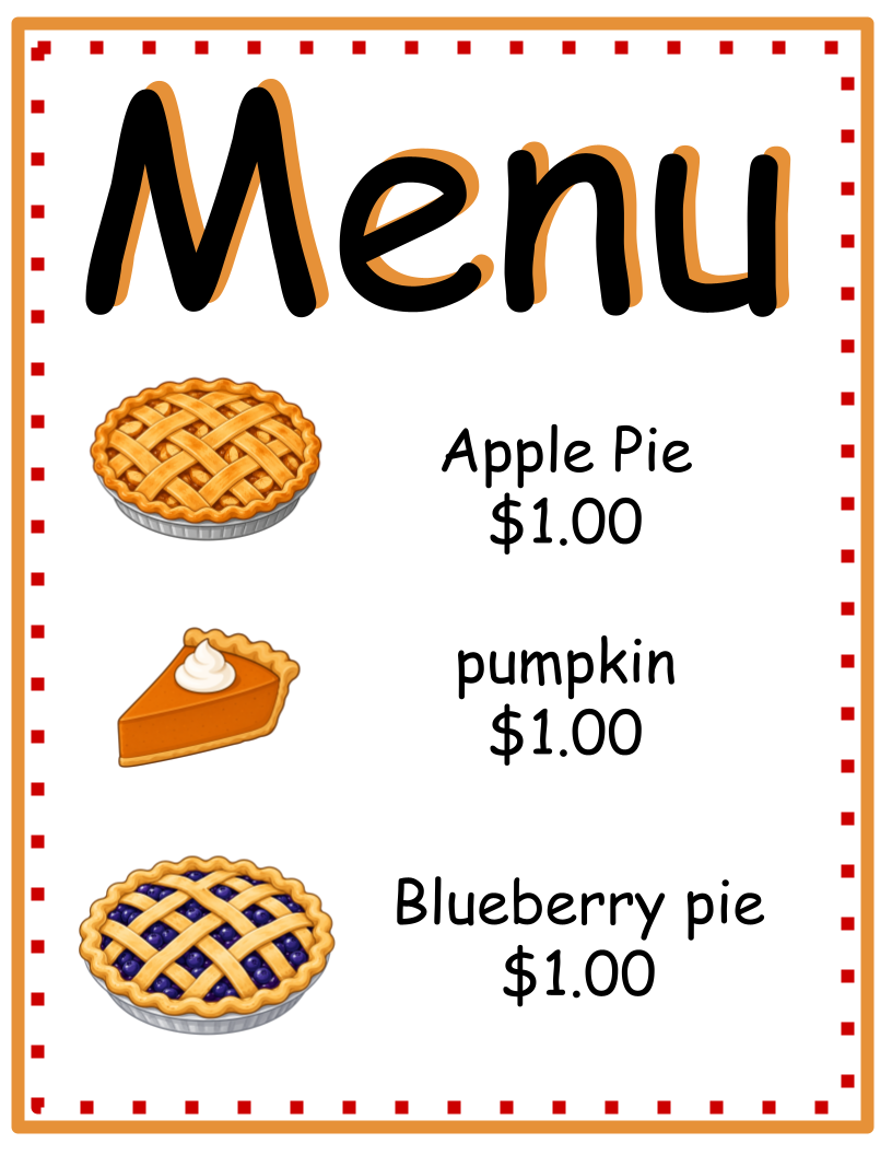 Pie Shop - Dramatic Play Stand