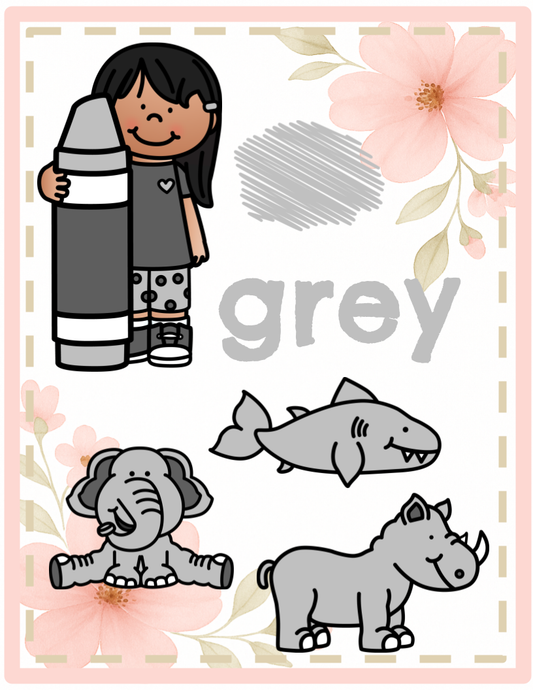 Pink Floral Color Posters