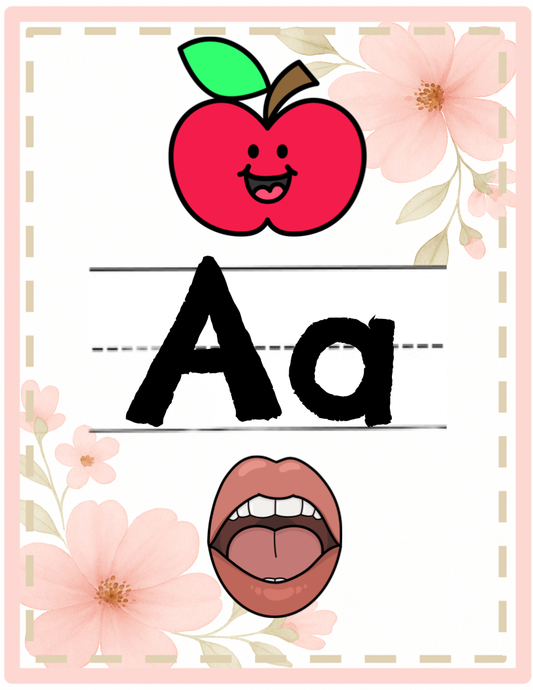 Pink Floral Alphabet Posters