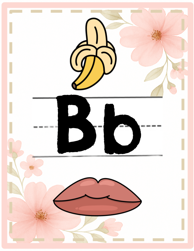 Pink Floral Alphabet Posters