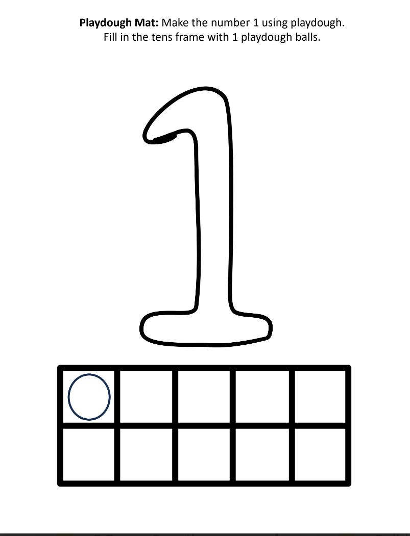 1-20 Bingo Dot/Playdough Mat