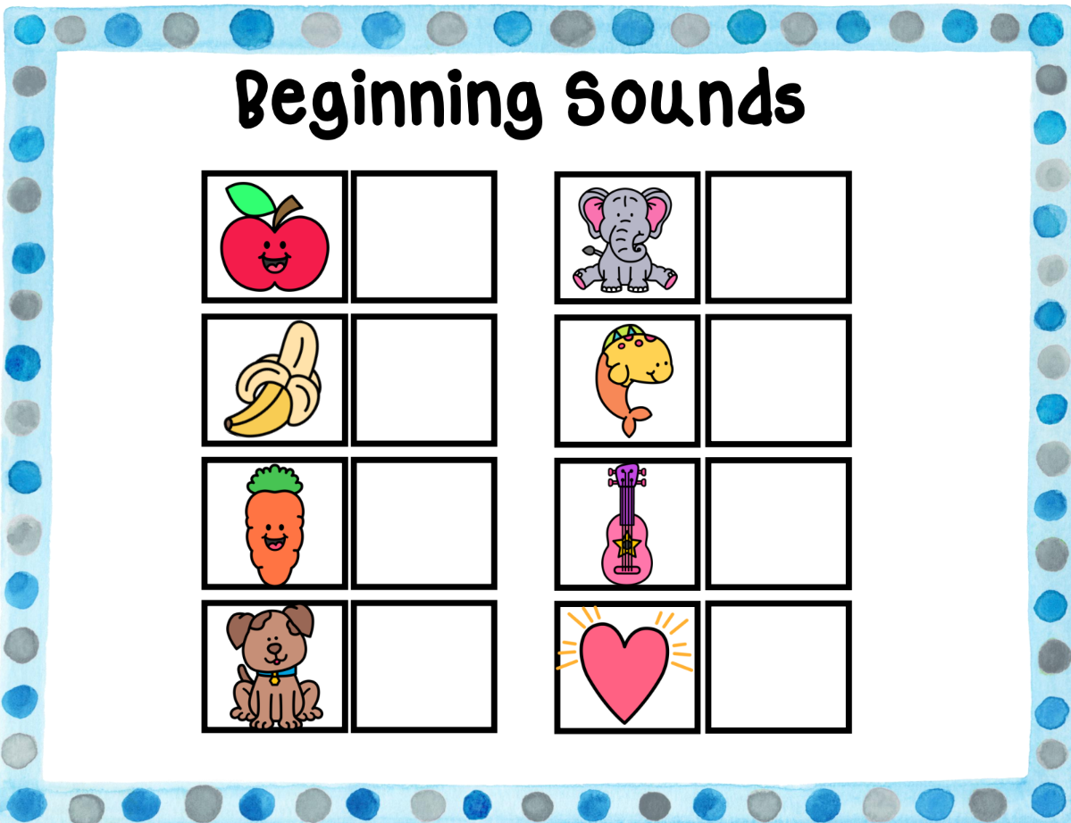 Winter Beginning Sounds Match