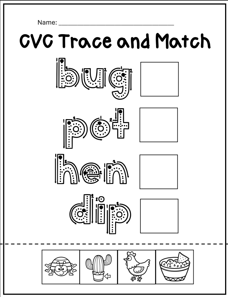 CVC Trace and Match - Cut/Paste