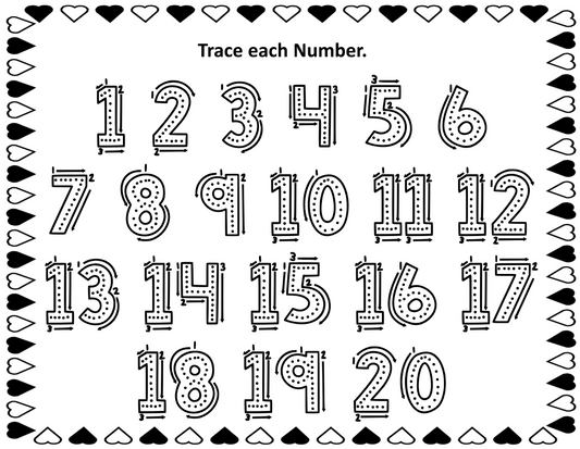 Valentine's Day Number & Alphabet Tracing