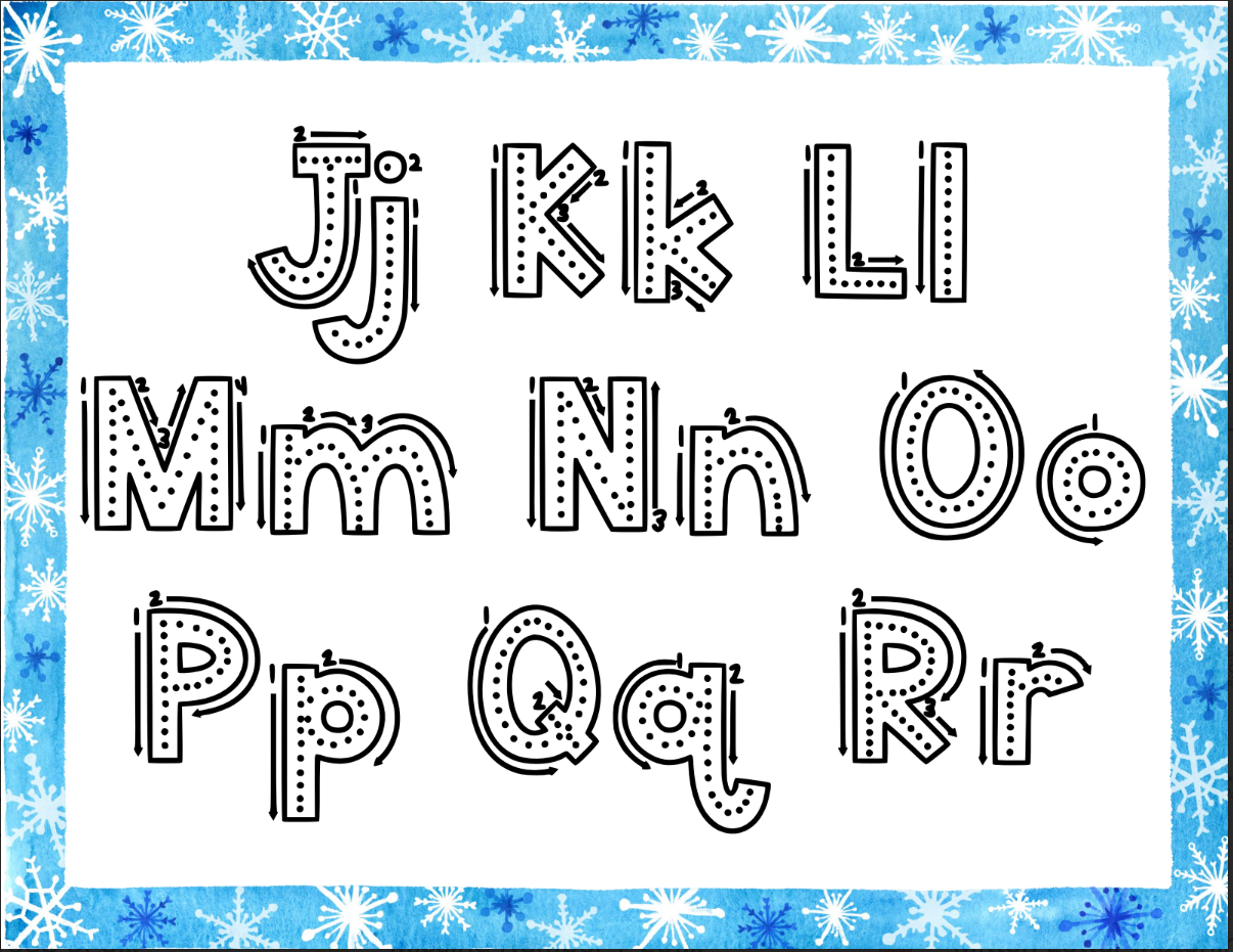Winter Alphabet Tracing
