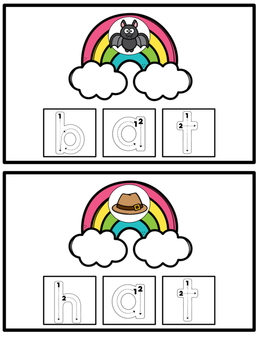Spring CVC spelling cards