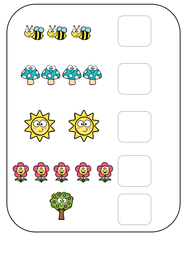 Spring Counting 1-5 File Folder