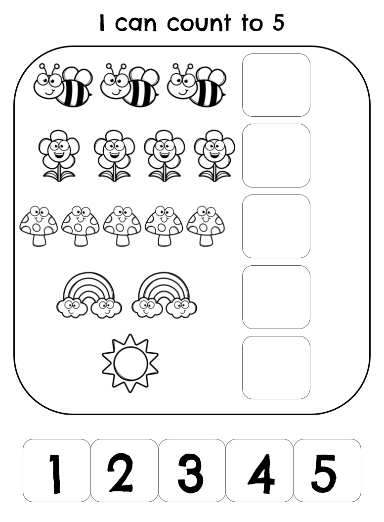 Spring Counting 1-5 File Folder