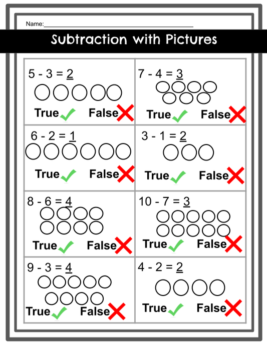 Subtraction - True/False