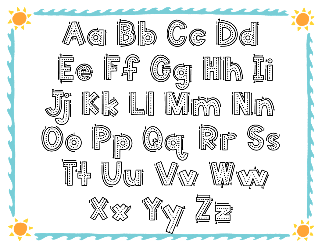 Summer Alphabet Tracing