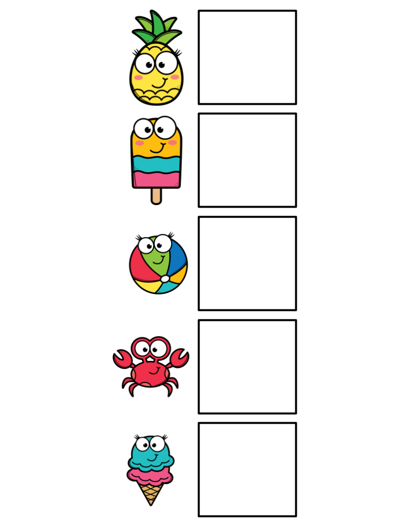 Summer Matching - File Folder