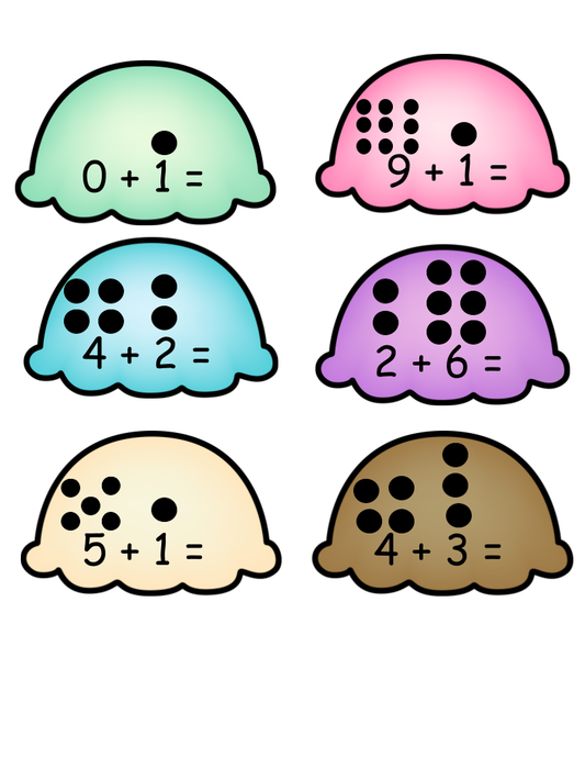 Ice Cream Scoop Addition 1-10