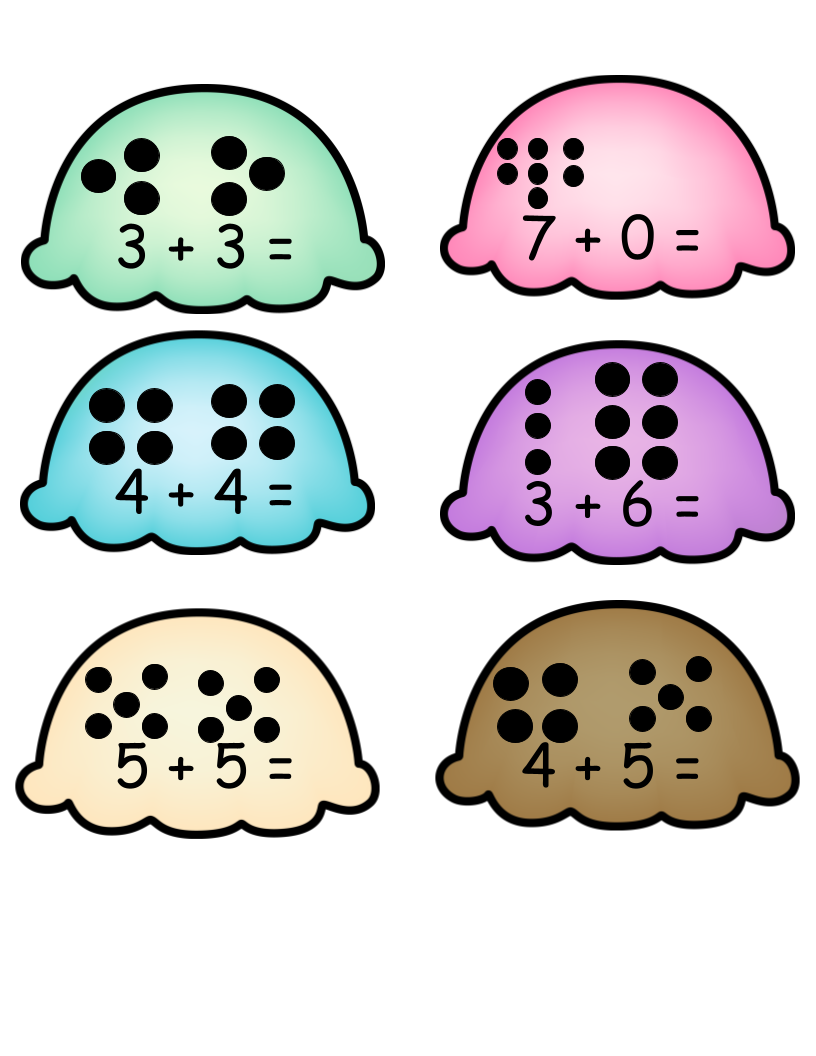 Ice Cream Scoop Addition 1-10