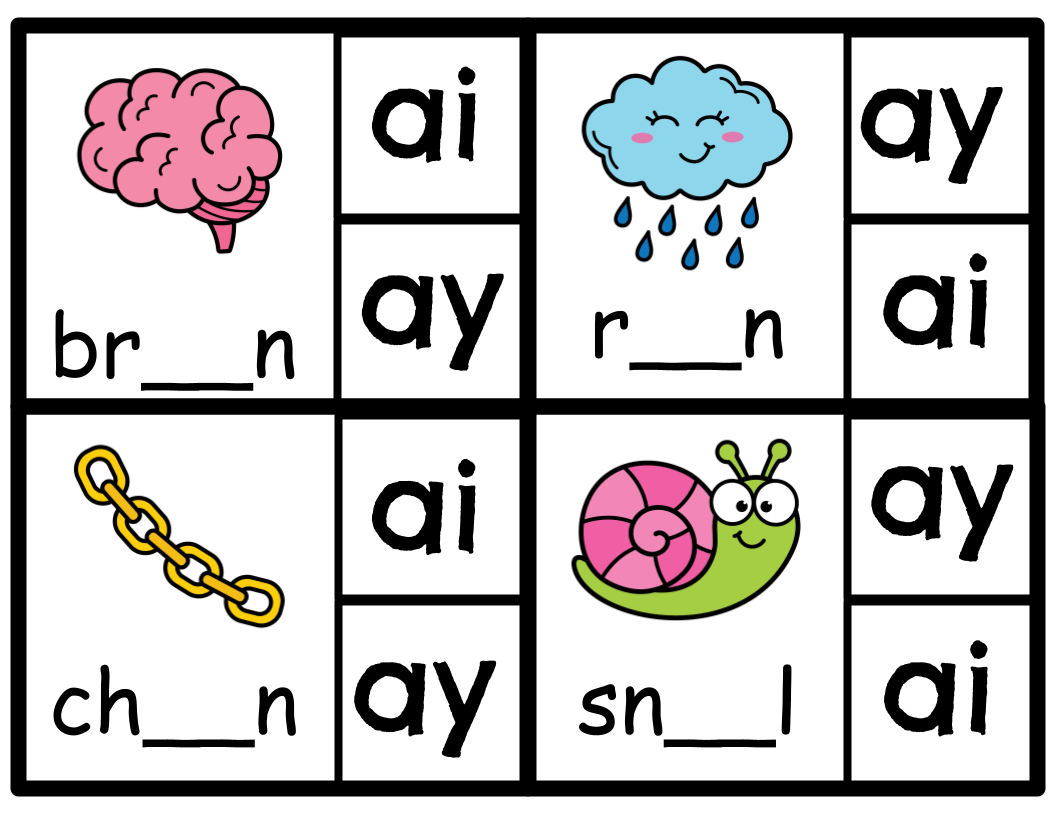 Vowel Team Clip Activity