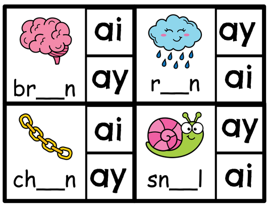 Vowel Team Clip Activity