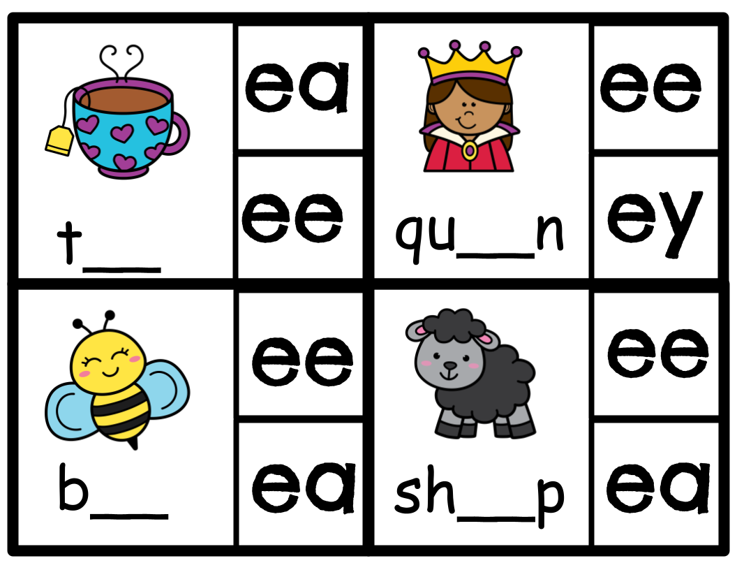 Vowel Team Clip Activity